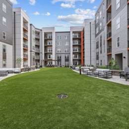 Courtyard in center of apartment complex